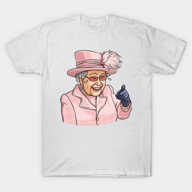 Queen Elizabeth funny face T-Shirt by MoondesignA